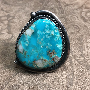 Huge Turquoise and Silver Native American Ring