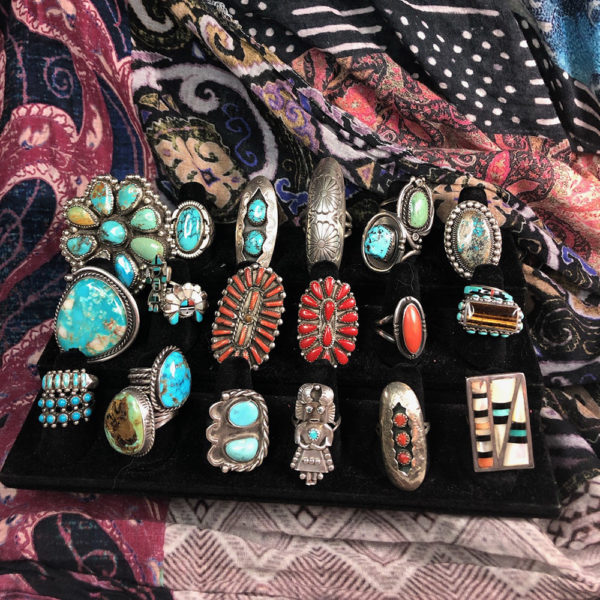 Navajo Coral Cluster Ring & Bracelet Set - Image 9