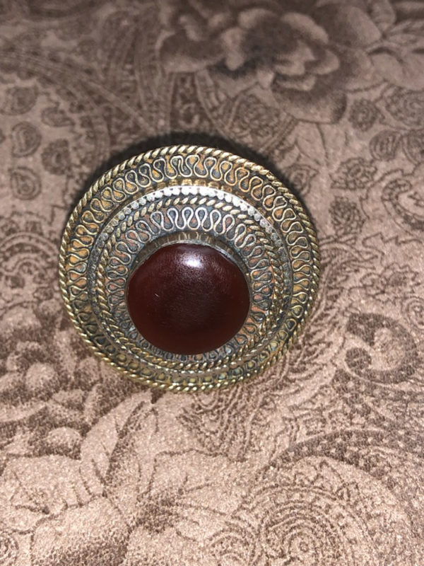 Silver Agate Bold Round Ring - Image 3
