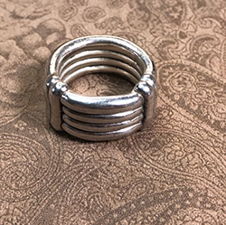 Bold Sterling Cigar Band Rope Ring
