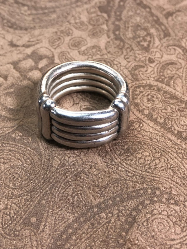 Bold Sterling Cigar Band Rope Ring - Image 4