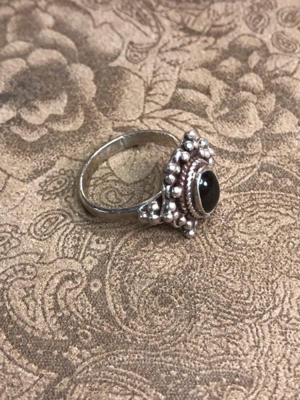 Garnet and Silver Granulation Ring - Image 3