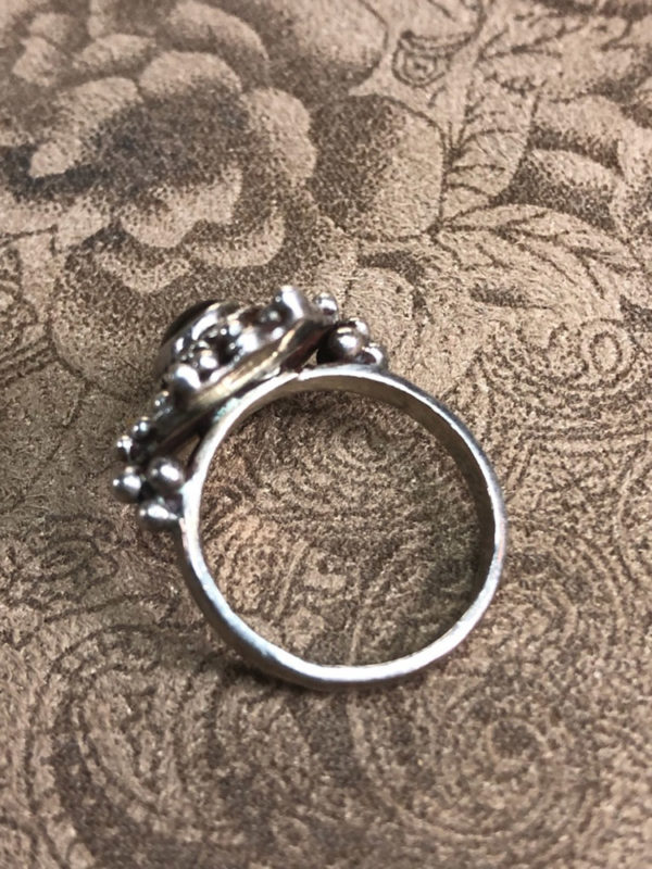 Garnet and Silver Granulation Ring - Image 4