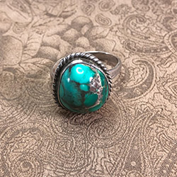 Bisbee Blue Turquoise Navajo Ring