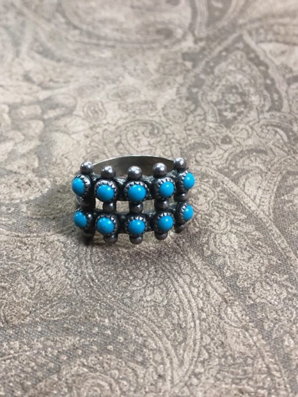 Zuni Snake Eye Double Row Ring - Image 6
