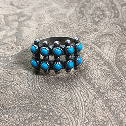 Zuni Snake Eye Double Row Ring