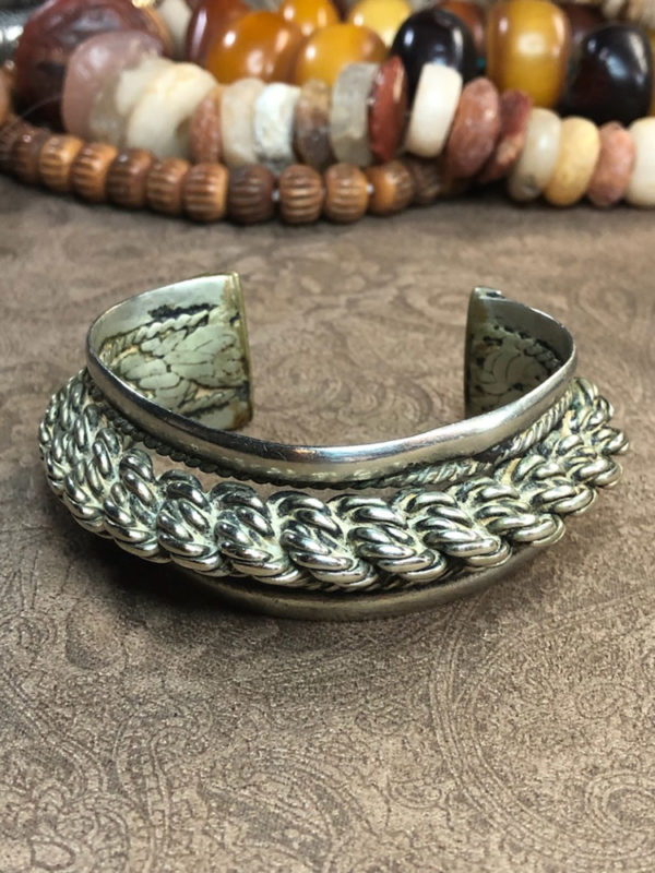 Lovely Silver Bedouin Cuff Bracelet from Egypt - Image 3
