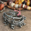 Lovely Antique Silver Bracelet Set with Dangles from Rajasthan - Image 2