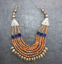 Gorgeous Coral and Lapis Lazuli Indian Necklace