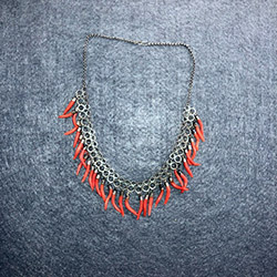 Rare & Old Coral and Silver Kabyle Necklace