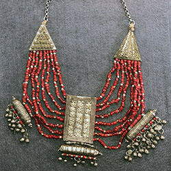 Beautiful Red Glass Yemeni Bedouin Necklace