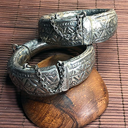 Beautiful Antique Silver Oman Anklets from Sur