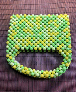 Retro Green and Yellow Beaded Purse
