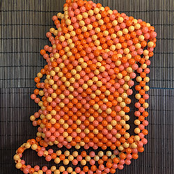 Vintage Dark and Light Orange Beaded Bag