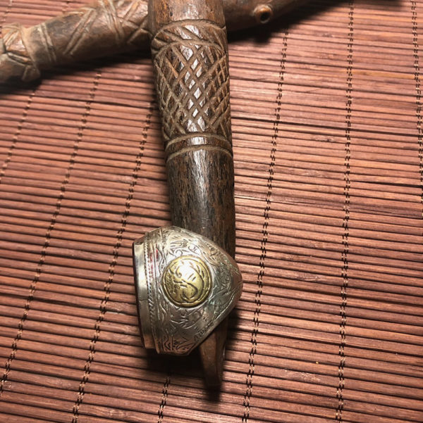 Yemen Carved Carnelian Silver Ring with Brass - Image 5