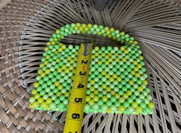 Retro Green and Yellow Beaded Purse - Image 9