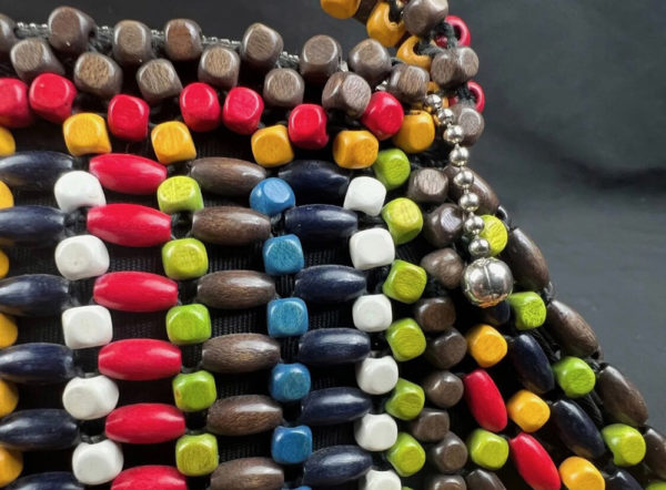 Colorful Vintage Wood Bead Purse - Image 4