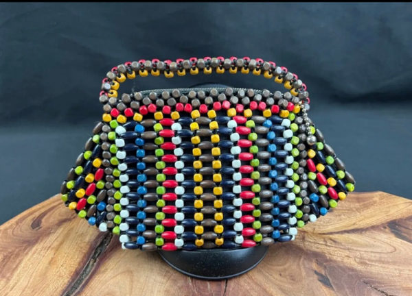 Colorful Vintage Wood Bead Purse - Image 9