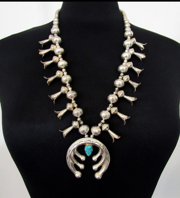Beautiful Navajo Squash Blossom Necklace - Image 2