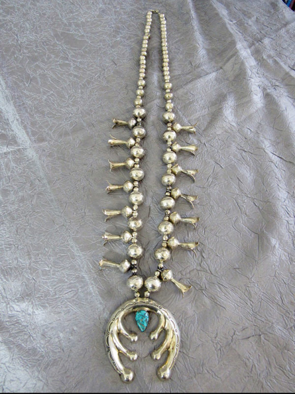 Beautiful Navajo Squash Blossom Necklace - Image 3