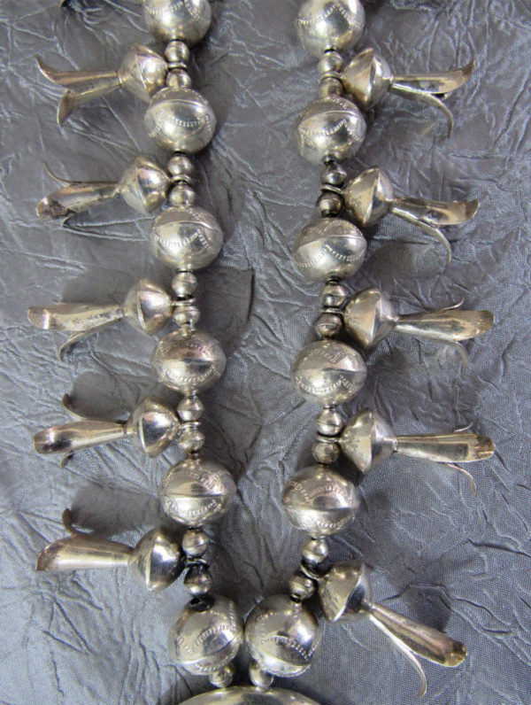 Beautiful Navajo Squash Blossom Necklace - Image 7