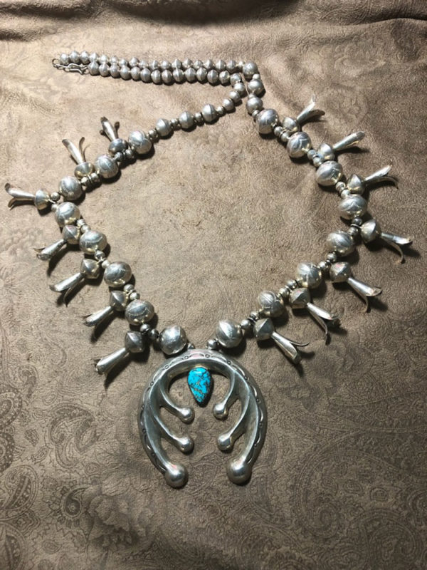 Beautiful Navajo Squash Blossom Necklace - Image 10