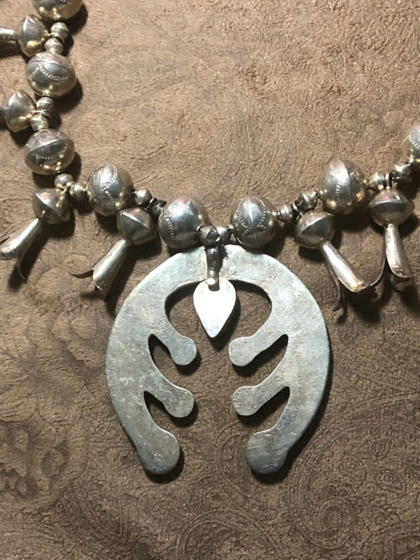 Beautiful Navajo Squash Blossom Necklace - Image 8