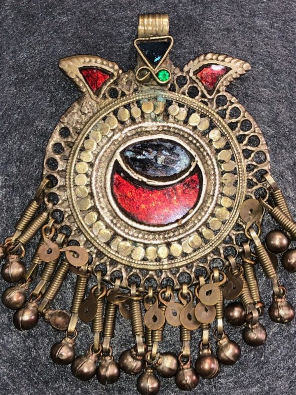 Vintage Pashtun Pendants with Glass - Image 2