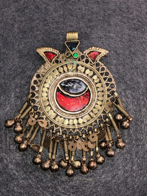 Vintage Pashtun Pendants with Glass - Image 3