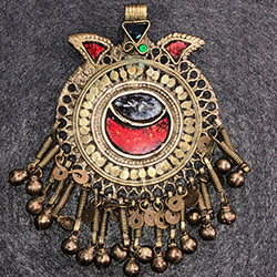 Vintage Pashtun Pendants with Glass