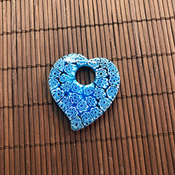 Ercole Moretti Blue Glass Heart Pendant