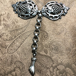 Lovely Silver Grapes Cloak Clasp and Pendant