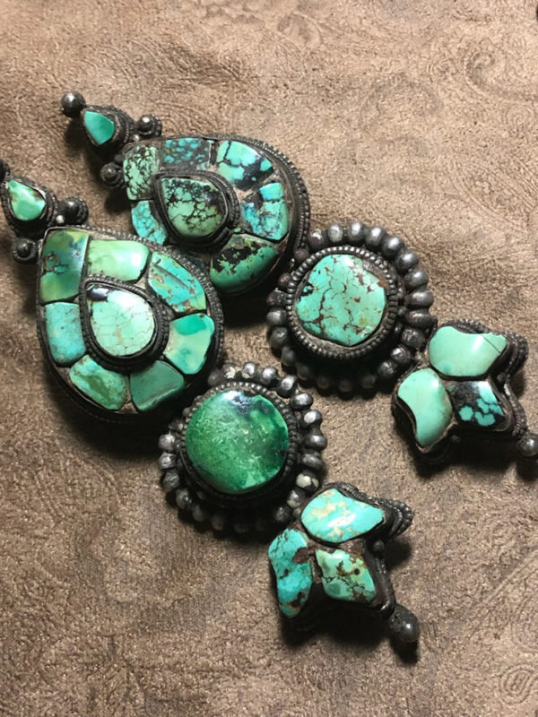 Impressive Antique Tibetan Earrings or Akor - Image 5