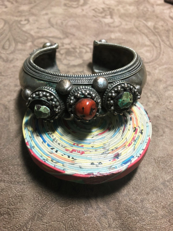 Vintage Turquoise and Coral Cuff from Bhutan - Image 4