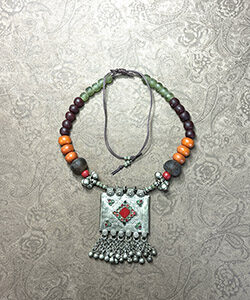 Colorful Vintage Kuchi Pendant Necklace