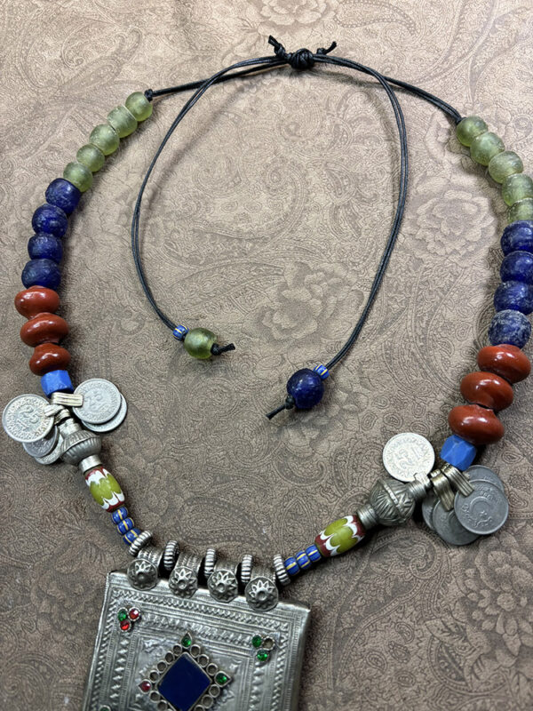 Vintage Kuchi Pendant and Antique Beaded Necklace - Image 4