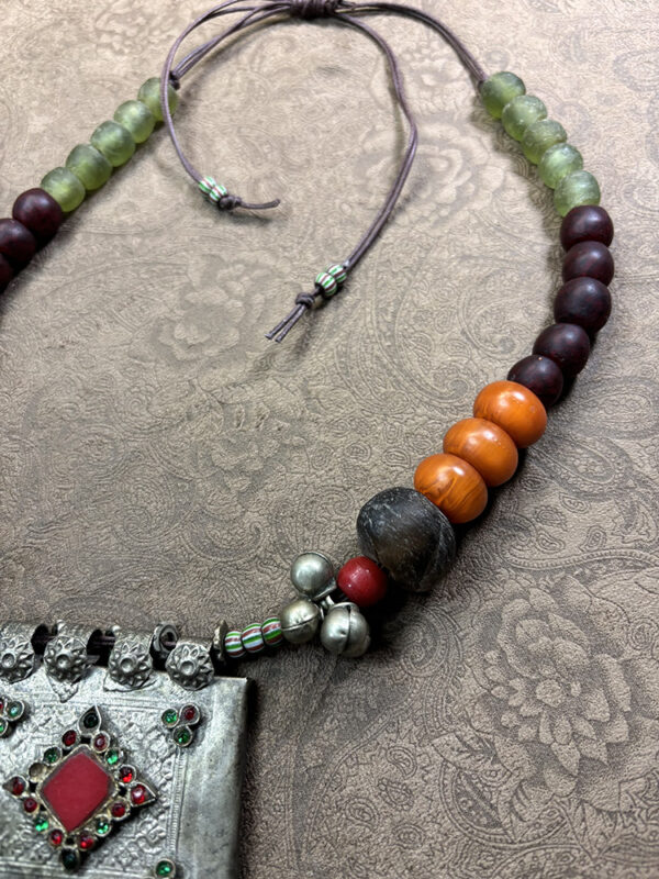 Colorful Vintage Kuchi Pendant Necklace - Image 4