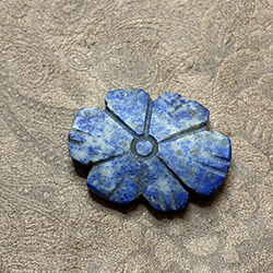 Lapis Lazuli Carved Flower Bead