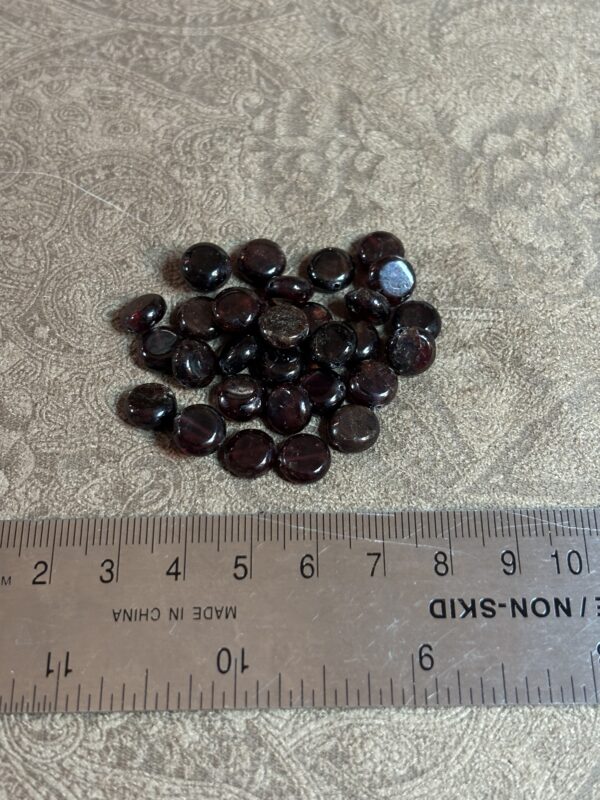Almandine Garnet Disk Beads - Image 3