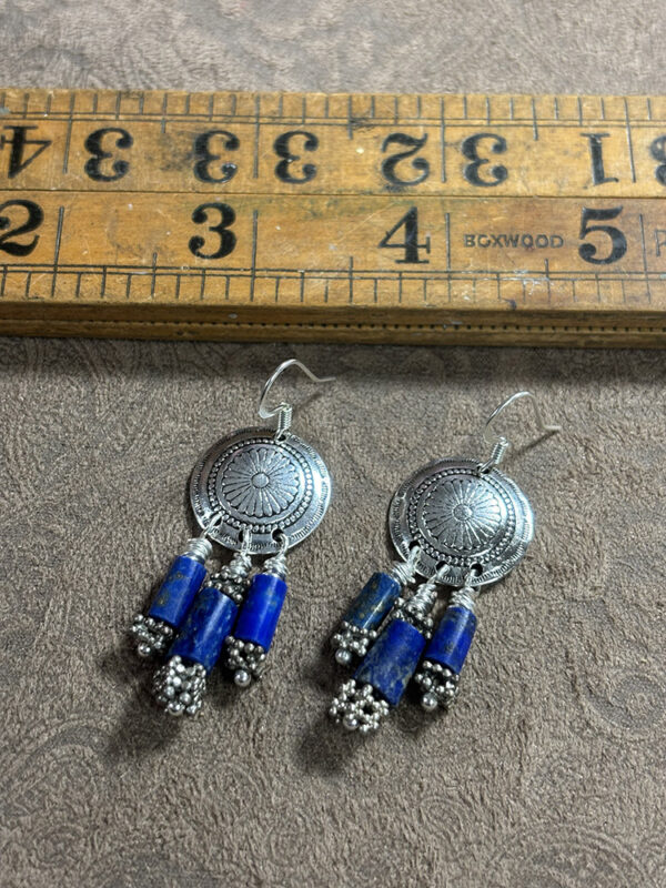 Funky Lapis and Yemeni Berry Beaded Earrings - Image 2