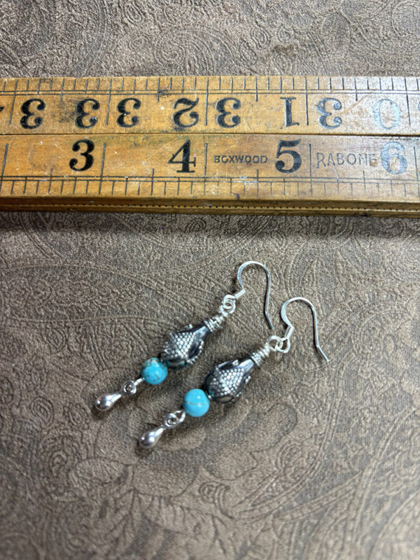 Amazonite and Sri Lankan Bead ed Earrings - Image 2