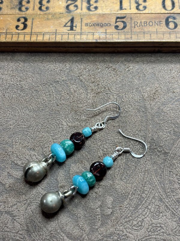 Amazonite and Garnet Earrings - Image 2