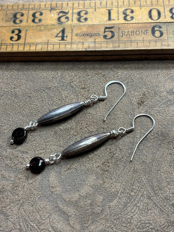 Silver and Garnet Earrings - Image 2