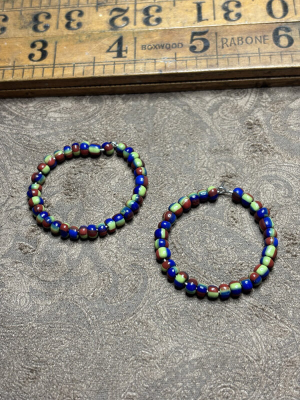 Venetian Glass Bead Hoop Earrings - Image 2