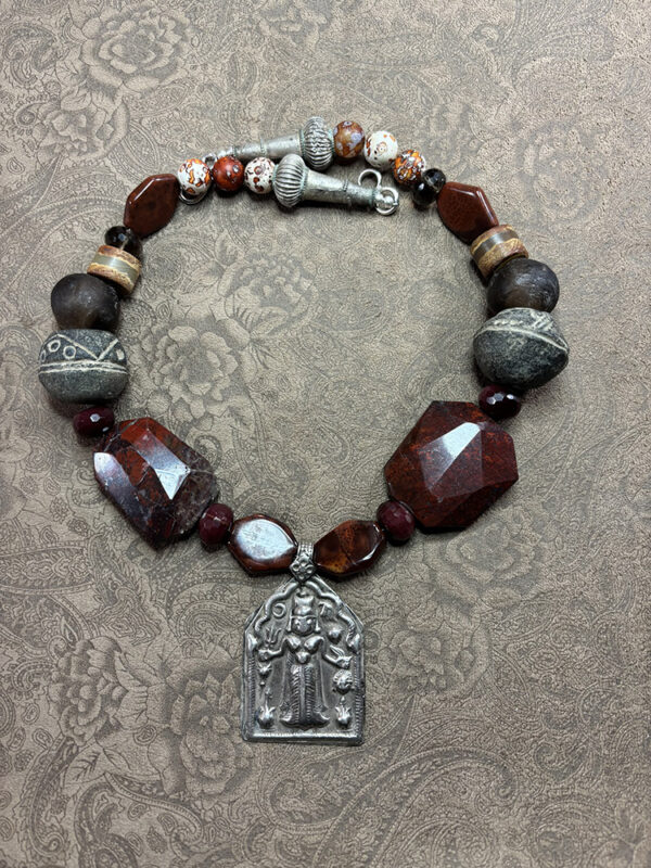 Kali, the Destroyer, Pendant Necklace with Red Jasper - Image 2