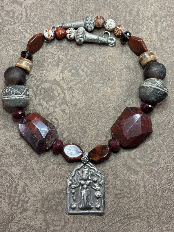 Kali, the Destroyer, Pendant Necklace with Red Jasper - Image 3