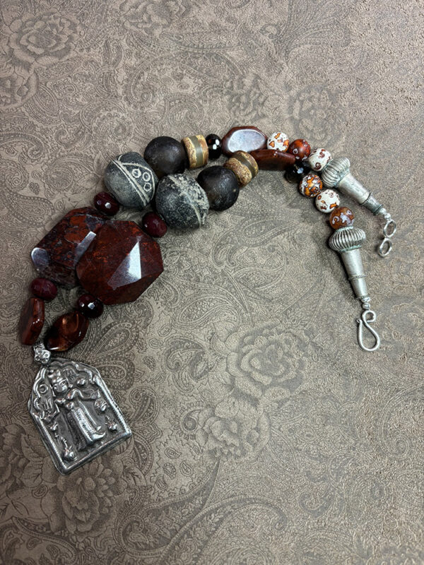 Kali, the Destroyer, Pendant Necklace with Red Jasper - Image 5