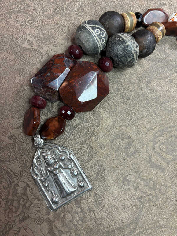 Kali, the Destroyer, Pendant Necklace with Red Jasper - Image 6