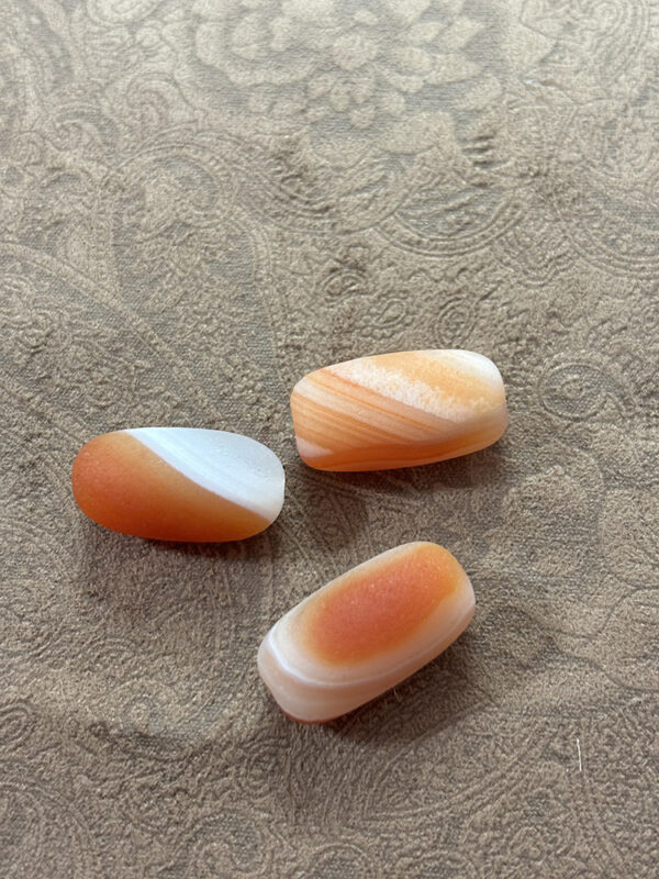 Natural Matte Botswana Agate Barrel Bead - Image 2