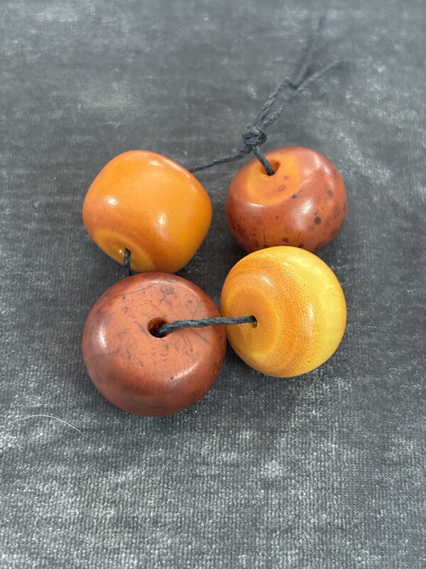 Antique Phenolic Resin Amber Beads - Image 2